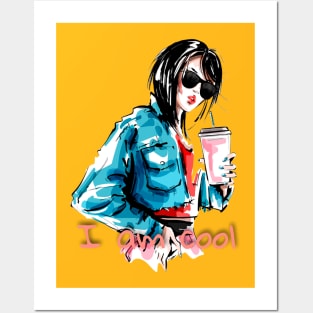 Cool girl in sunglasses Posters and Art
